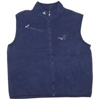 ADIDAS Mens Blue Fleece Gilet Polyester Blend Edmonton Embroidered Zip