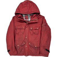 Armani Exchange Checked Parka – Large Red Polyester Armani Exchange Checked Parka – Large Red Polyester