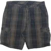 WRANGLER Mens Casual Shorts Blue & Brown Plaid L W Cargo Pockets