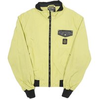 REFRIGIWEAR Mens Yellow & Black Bomber Jacket L Polyamide Plain Zip Casual