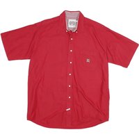 CINCH Mens Red Casual L Cotton Shirt Short Sleeve Button Pocket