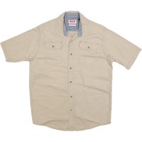 WRANGLER Mens Beige Casual Short Sleeve Shirt M Cotton Blend Utility Pockets WRANGLER Mens Beige Casual Short Sleeve Shirt M Cotton Blend Utility Pockets