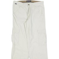 BIAGGINI Mens Regular Fit Cream & Beige Cargo Trousers W L Cotton Blend Zip