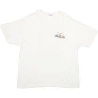 HANES Mens White Hawaiian Pro Graphic Shirt Short Sleeve Crew Neck Surf