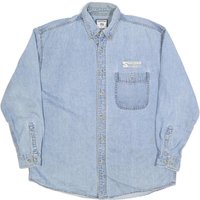 LEE Mens Blue Cotton Denim Shirt L Button Down Collar Casual Workwear LEE Mens Blue Cotton Denim Shirt L Button Down Collar Casual Workwear
