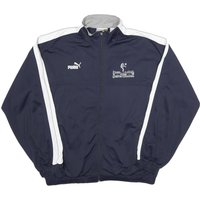 PUMA Mens Navy Blue & White Track Jacket L Polyester Zip Plain Sportswear Casual PUMA Mens Navy Blue & White Track Jacket L Polyester Zip Plain Sportswear Casual