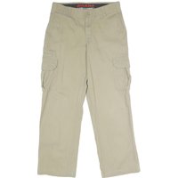 DICKIES Mens Regular Fit Beige Cargo Cotton Blend Trousers W L Zip Pocket