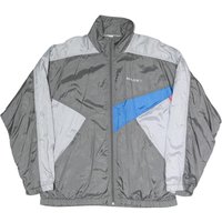 MARN Mens Grey Blue Polyester Blend Track Jacket L Zip Sports Casual Retro