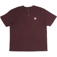 CARHARTT Mens Maroon Henley Shirt Short Sleeve Crew Neck Pocket CARHARTT Mens Maroon Henley Shirt Short Sleeve Crew Neck Pocket