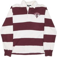 CHARLES RIVERR Mens Maroon & White Rugby Stripe Long Sleeve Polo Shirt M Thick CHARLES RIVERR Mens Maroon & White Rugby Stripe Long Sleeve Polo Shirt M Thick
