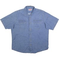WRANGLER Mens Blue Denim Cotton Shirt Casual Button Pocket Workwear WRANGLER Mens Blue Denim Cotton Shirt Casual Button Pocket Workwear