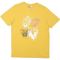 PUMA Mens Yellow Graphic Print Shirt M Short Sleeve Crew Neck Cotton Blend
