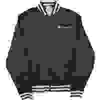 CHAMPION Mens Black Varsity Zip Jacket M Polyester Blend Plain Stripe CHAMPION Mens Black Varsity Zip Jacket M Polyester Blend Plain Stripe