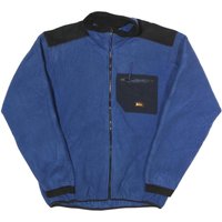 REI Mens Blue Black Fleece Jacket L Polyester Zip Outdoor Casual