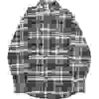 JACHS Mens Grey & Brown Check Flannel Shirt M Casual Button-Up Long Sleeve