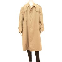 WINDSOR Mens Beige Classic Trench Coat L Polyester Blend Button Closure Stylish