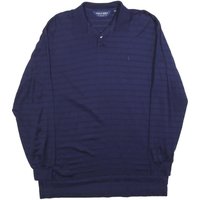 POLO RALPH LAUREN Mens Blue Striped Long Sleeve Polo Shirt M Cotton Blend POLO RALPH LAUREN Mens Blue Striped Long Sleeve Polo Shirt M Cotton Blend