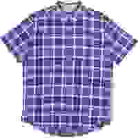 TOMMY HILFIGER Mens Blue Check Shirt M Button Down Collar Short Sleeve Casual
