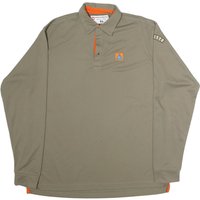 SWEATMANAGEMENT Mens Beige Long Sleeve Polo Shirt Crew Neck Performance SWEATMANAGEMENT Mens Beige Long Sleeve Polo Shirt Crew Neck Performance