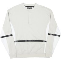 MENNACE Mens Beige & White Sweatshirt Crew Neck M Logo Tape Detail Cotton Blend MENNACE Mens Beige & White Sweatshirt Crew Neck M Logo Tape Detail Cotton Blend
