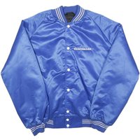 Mens Blue Centimark Button Nylon Bomber Jacket L Satin Finish Retro Style Mens Blue Centimark Button Nylon Bomber Jacket L Satin Finish Retro Style