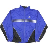 ADIDAS Mens Blue & Black Nylon Zip Jacket L Sportswear Track Windbreaker ADIDAS Mens Blue & Black Nylon Zip Jacket L Sportswear Track Windbreaker