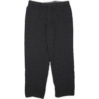 CALVIN KLEIN Mens Cotton Blend Black Relaxed Straight Trousers W L Smart