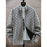 Men’s Plus Size Zip Up Long Sleeve Cardigan Men’s Plus Size Zip Up Long Sleeve Cardigan