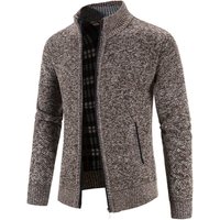 Men’s Plus Size Zip-Up Long Sleeve Cardigan Men’s Plus Size Zip-Up Long Sleeve Cardigan