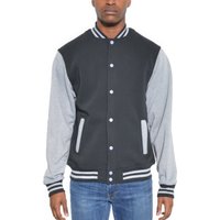 Mens Fleece Snap Button Varsity Jacket Mens Fleece Snap Button Varsity Jacket