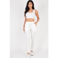 French Terry Cropped Tank Top & Joggers Set