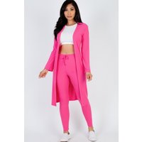 Ribbed Long Cardigan & Leggings Set Ribbed Long Cardigan & Leggings Set