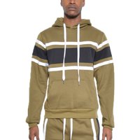 Solid With Three Stripe Pullover Hoodie Solid With Three Stripe Pullover Hoodie