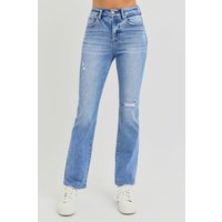 RISEN Full Size Distressed High-Rise Ankle Straight Jeans RISEN Full Size Distressed High-Rise Ankle Straight Jeans