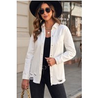 Distressed Snap Down Denim Jacket