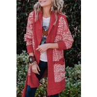 Contrast Trim Open Front Longline Cardigan Contrast Trim Open Front Longline Cardigan