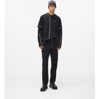 Kl Jeans – Contrast Stitch Cargo Pants, Man, Black, Size: