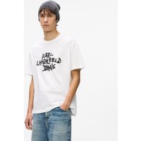 Kl Jeans – Graffiti shirt, Man, White, Size: