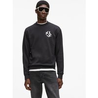 Kl Jeans – Monogram Patch Sweatshirt, Man, Black, Size: Xs Kl Jeans – Monogram Patch Sweatshirt, Man, Black, Size: Xs
