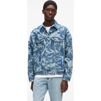 Kl Jeans – Relaxed Monogram Denim Jacket, Man, Blue, Size: Xs