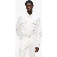 Kl Jeans – Graphic Karl Print Denim Overshirt, Man, White, Size: Xs Kl Jeans – Graphic Karl Print Denim Overshirt, Man, White, Size: Xs