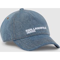 Kl Jeans – Denim Logo Cap, Man, Blue, Size: One Size Kl Jeans – Denim Logo Cap, Man, Blue, Size: One Size