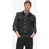 Kl Jeans – Pinstripe Denim Vest, Man, Black, Size: Xs