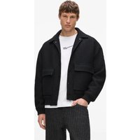 Kl Jeans – Wool‑blend Bomber Jacket, Man, Black, Size: Xs Kl Jeans – Wool‑blend Bomber Jacket, Man, Black, Size: Xs