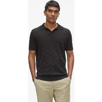 Karl Lagerfeld – Monogram Knit Polo Shirt, Man, Black, Size: Karl Lagerfeld – Monogram Knit Polo Shirt, Man, Black, Size: