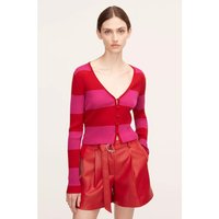 Rib Merino Striped Cropped Cardigan Rib Merino Striped Cropped Cardigan
