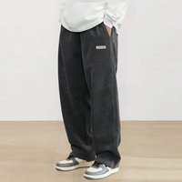 Men’s Corduroy Pants Casual Drawstring Elastic Waist Straight Leg Sweatpants with Pockets