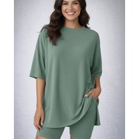 Split Hem Top & Biker Shorts Split Hem Top & Biker Shorts