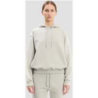 Victoria Beckham Logo Embroidered Hoodie In Grey Marl Victoria Beckham Logo Embroidered Hoodie In Grey Marl