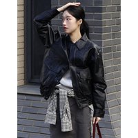 Fake Leather Bomber Jacket Fake Leather Bomber Jacket